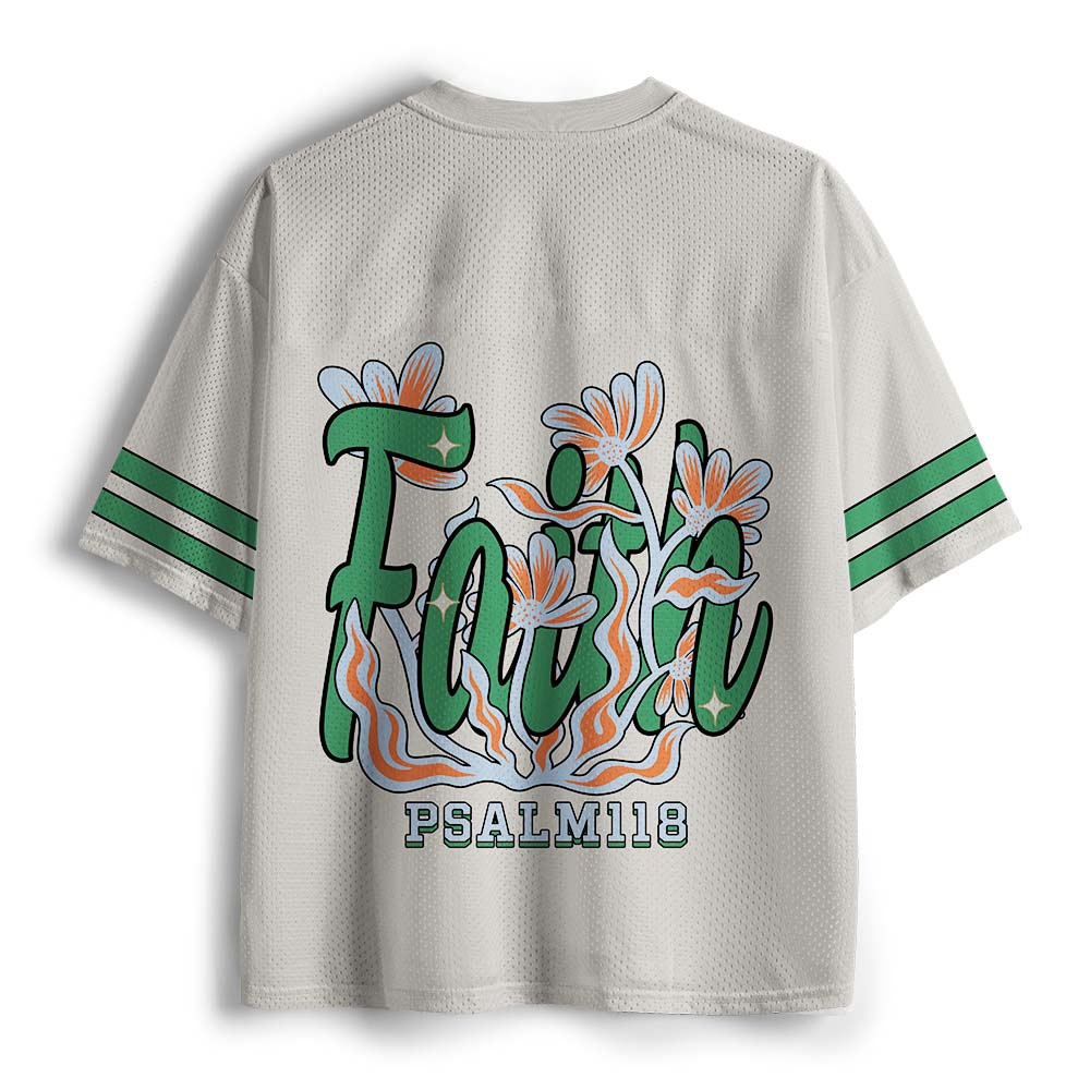 The Faith Flower Christian White Mesh Jersey