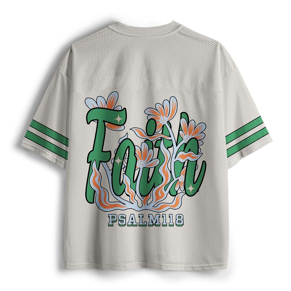 The Faith Flower Christian White Mesh Jersey