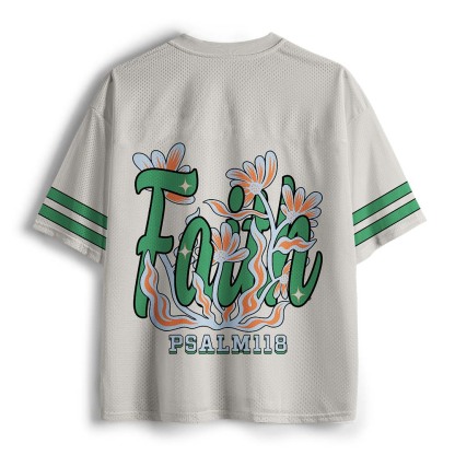 The Faith Flower Christian White Mesh Jersey