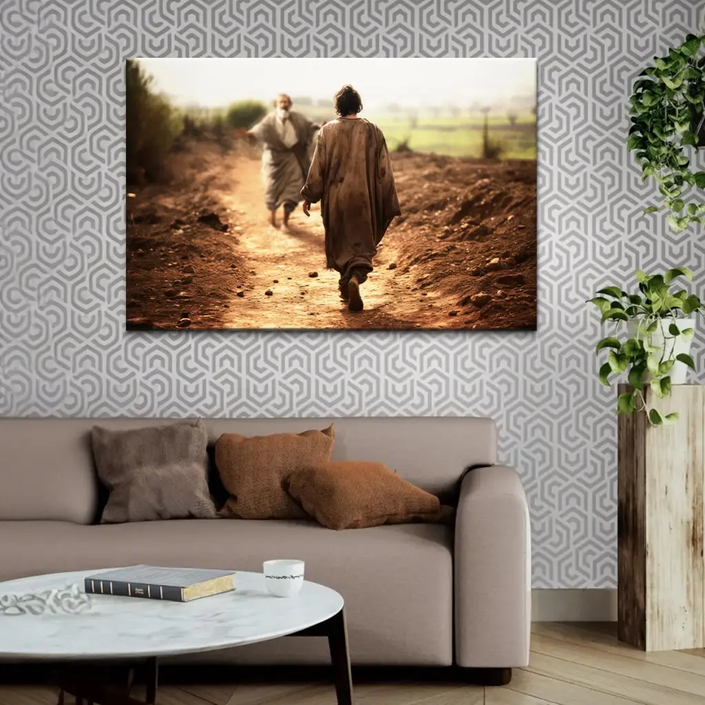 The Father Runs Towards His Son Christian Canvas Wall Art