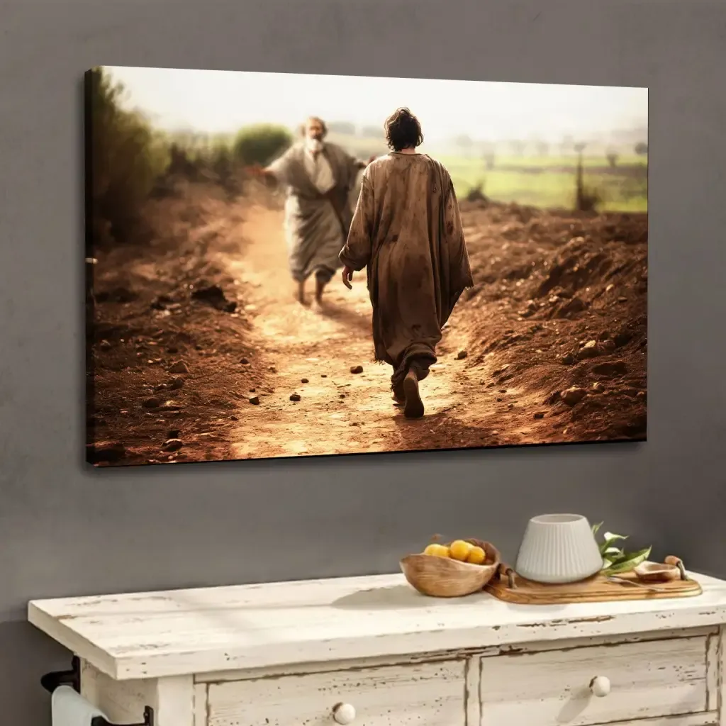 The Father Runs Towards His Son Christian Canvas Wall Art
