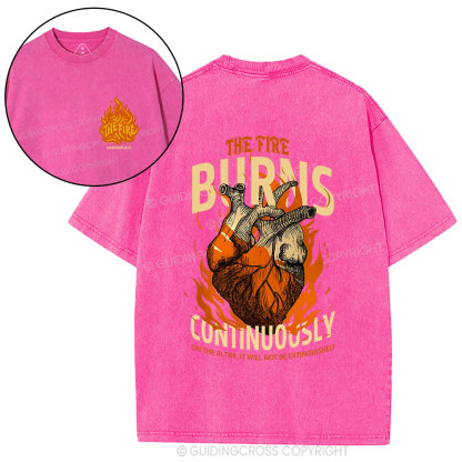 The Fire Burns Continuously Christian Washed T-Shirt
