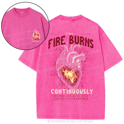 The Fire Burns Continuously Christian Washed T-Shirt