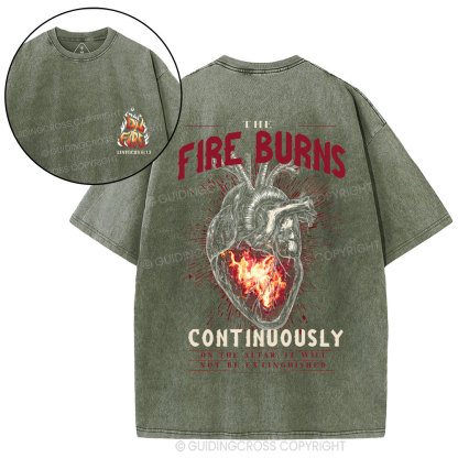 The Fire Burns Continuously Christian Washed T-Shirt