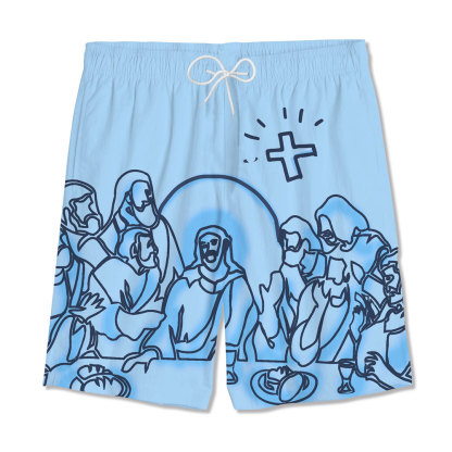 The First Supper Blue Christian Hawaiian Shirt 