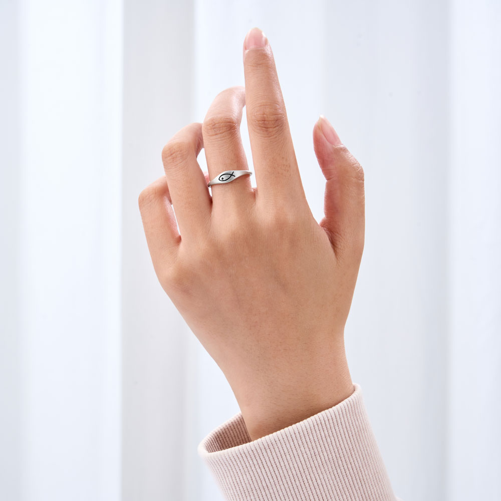 The Fish Christian 925 Sterling Silver Ring