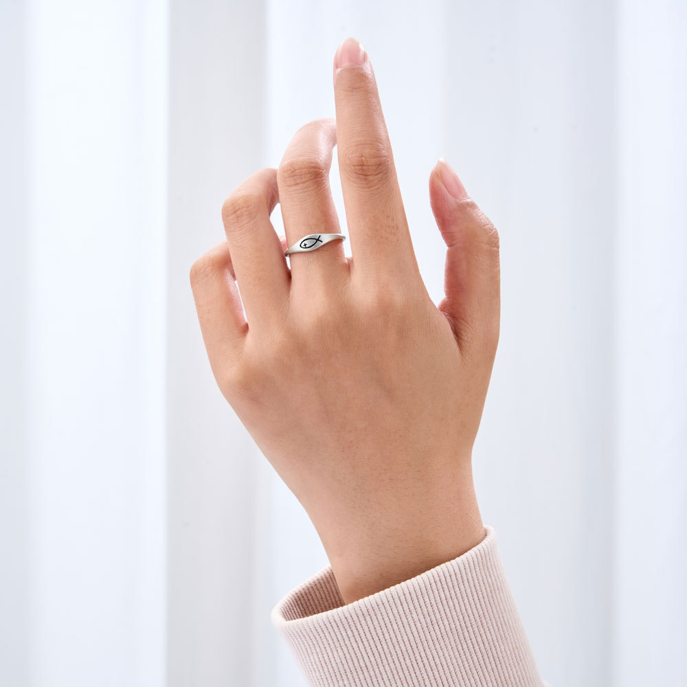 The Fish Christian 925 Sterling Silver Ring