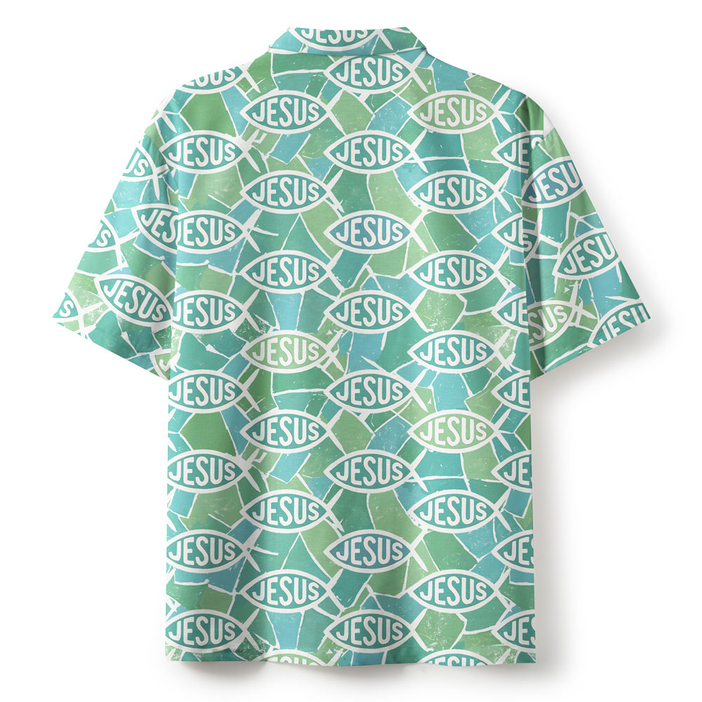 The Fisherman Green Christian Hawaiian Shirt 