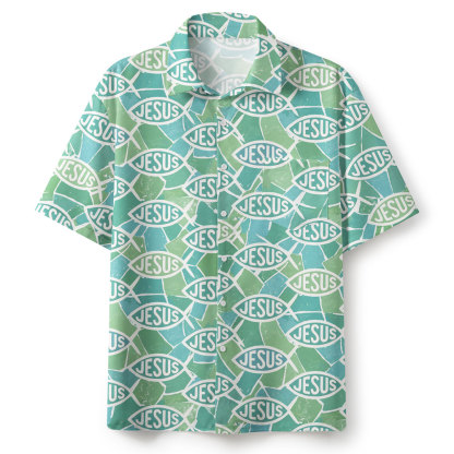 The Fisherman Green Christian Hawaiian Shirt 