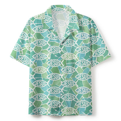 The Fisherman Green Christian Hawaiian Shirt 