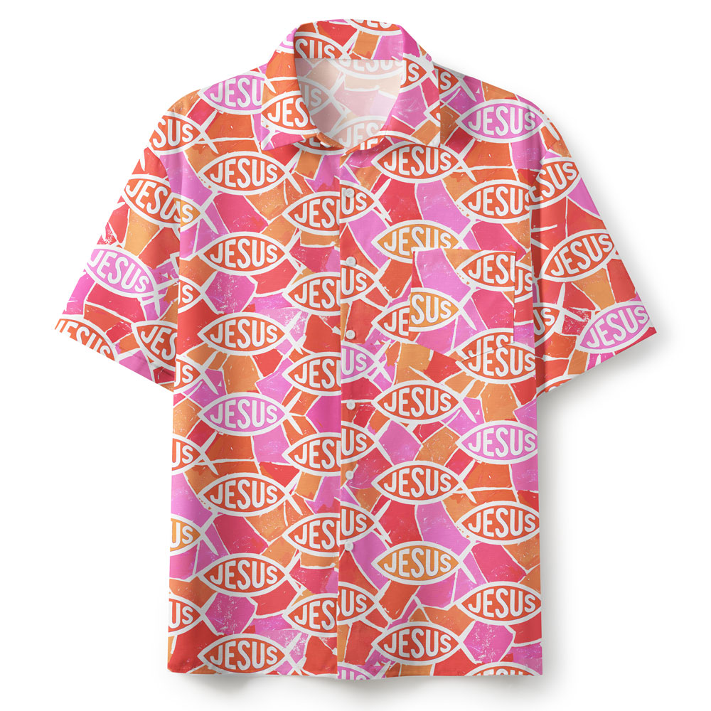 The Fisherman Pink Christian Hawaiian Shirt 