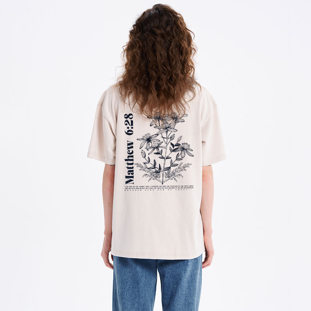 The Flowers Of THe Field Grow Christian Washed T-Shirt