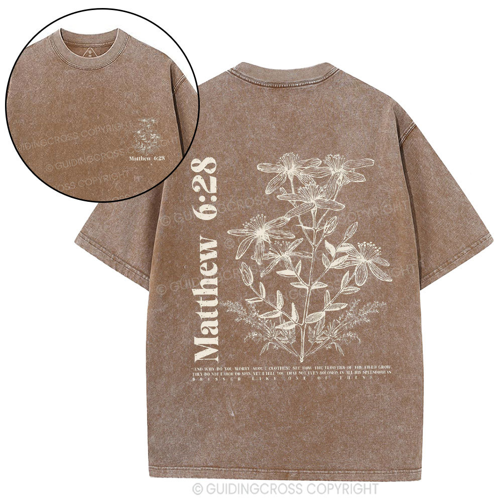 The Flowers Of THe Field Grow Christian Washed T-Shirt