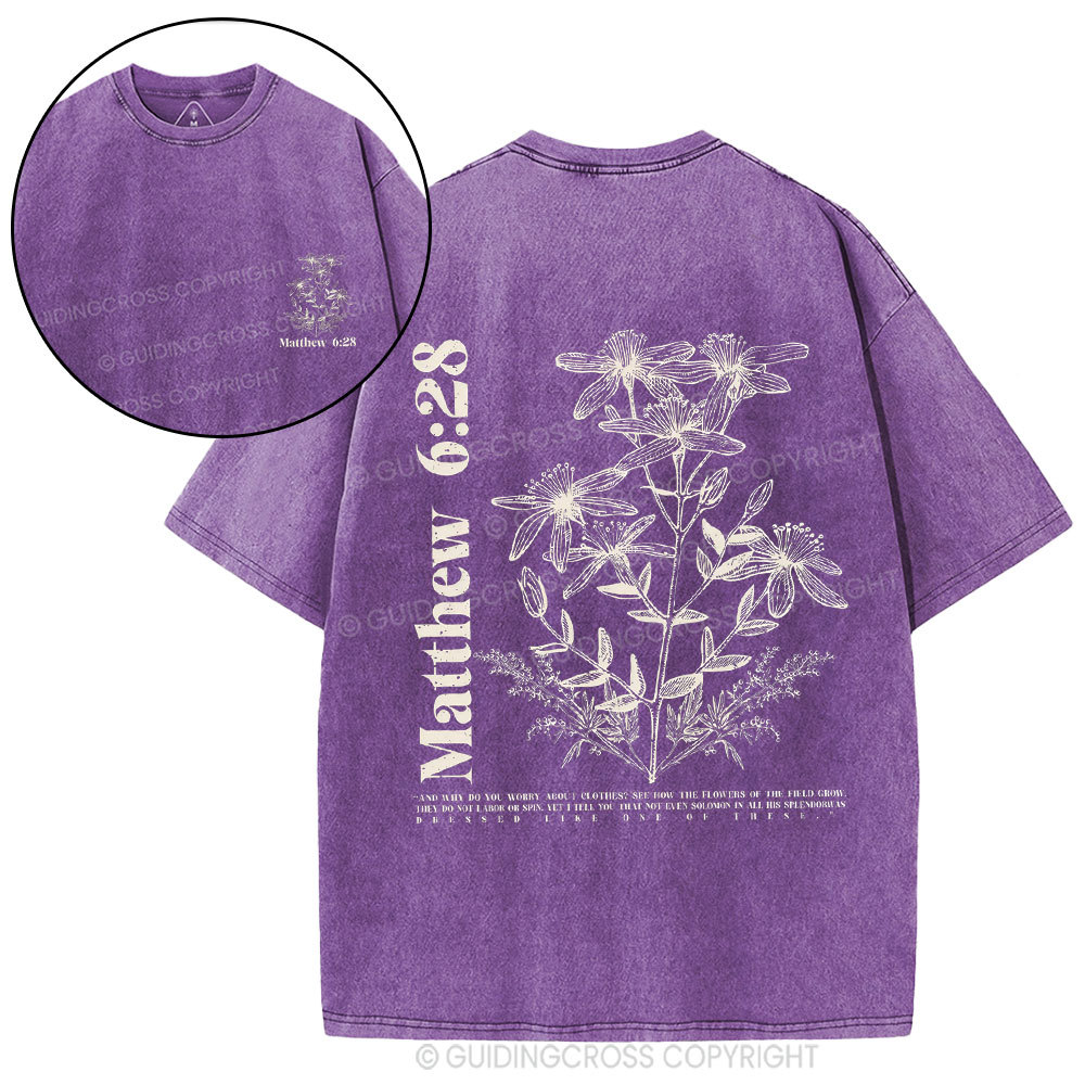 The Flowers Of THe Field Grow Christian Washed T-Shirt