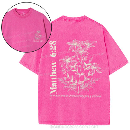 The Flowers Of THe Field Grow Christian Washed T-Shirt