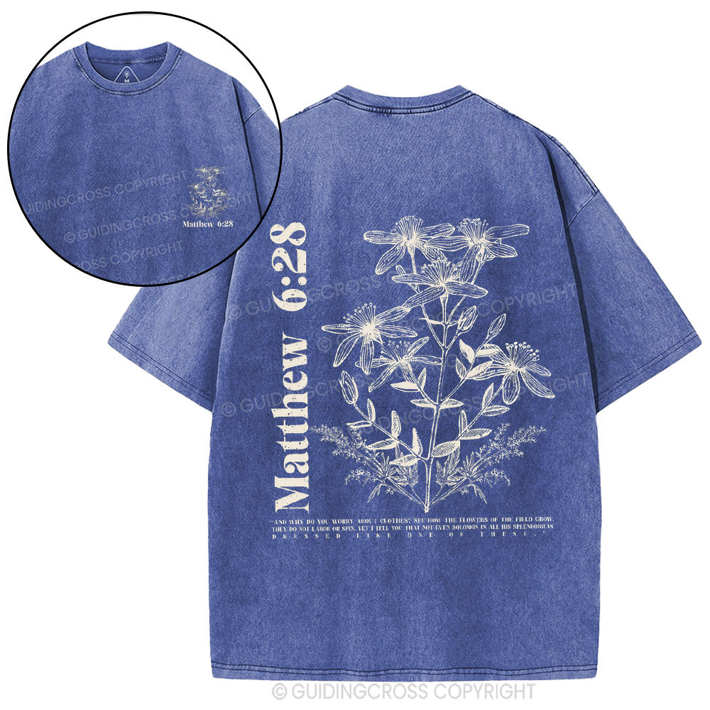 The Flowers Of THe Field Grow Christian Washed T-Shirt
