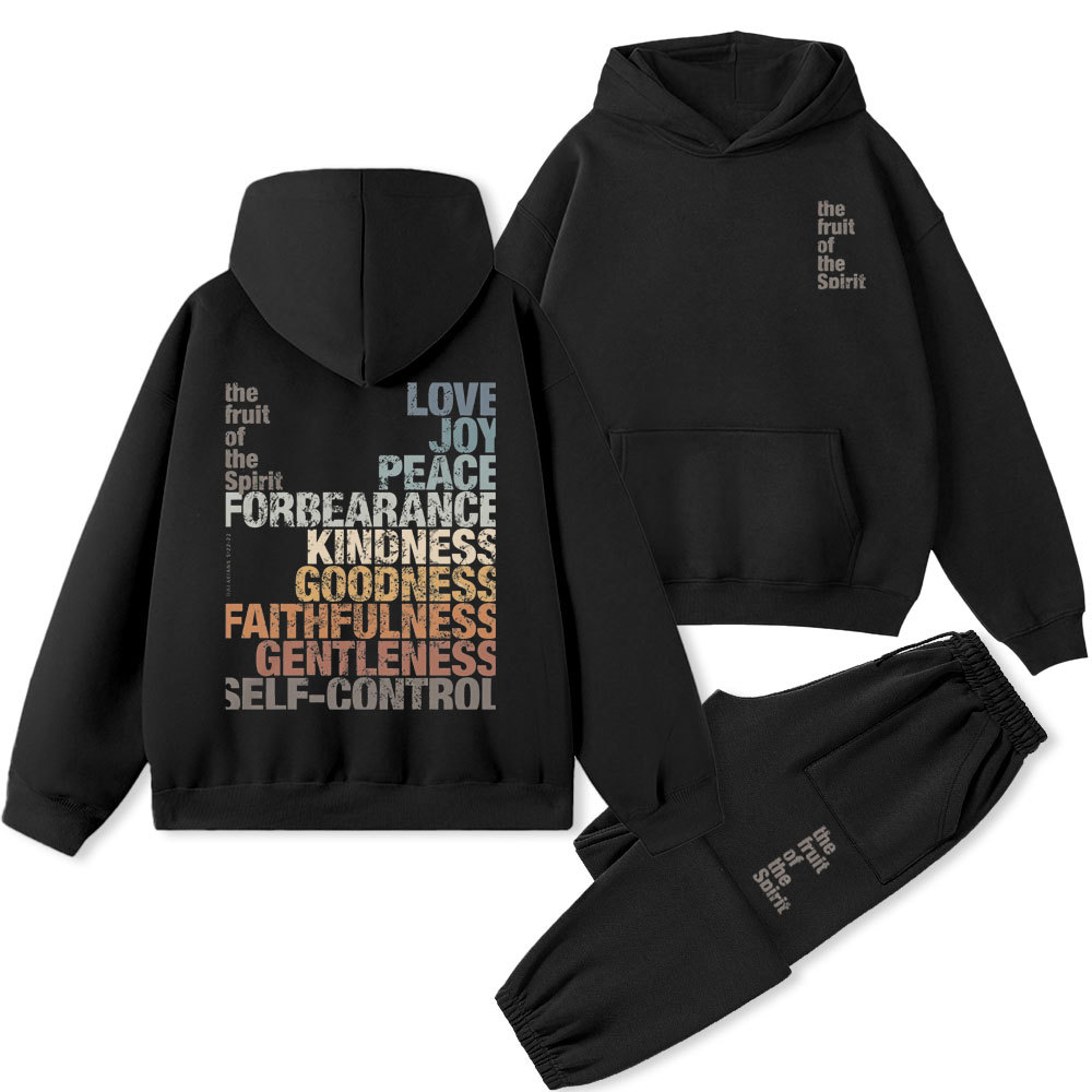 The Fruit Of The Spirit Christian Premium Fleece Hoodie Set