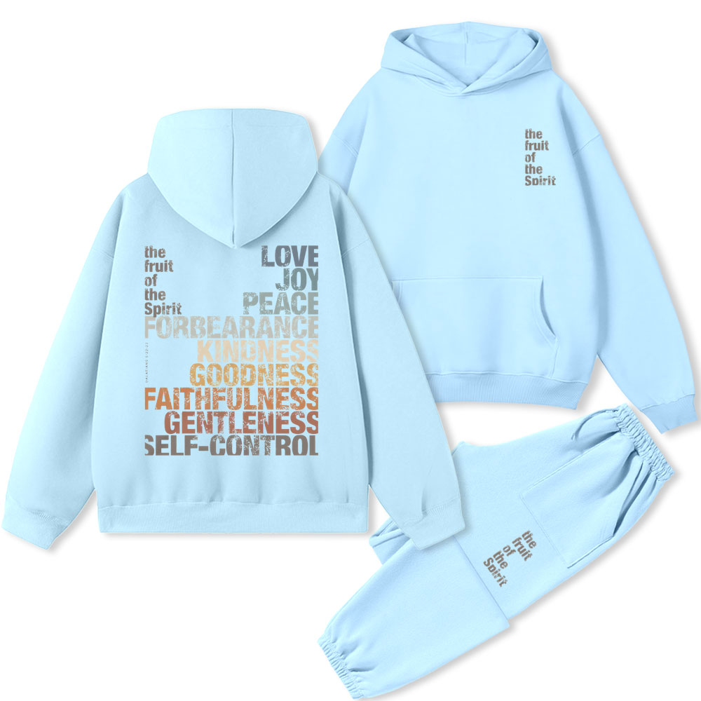 The Fruit Of The Spirit Christian Premium Fleece Hoodie Set