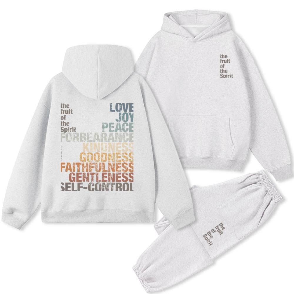 The Fruit Of The Spirit Christian Premium Fleece Hoodie Set