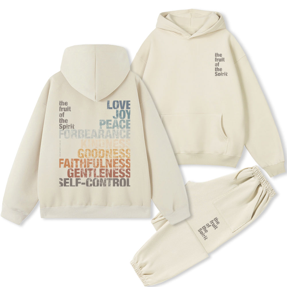 The Fruit Of The Spirit Christian Premium Fleece Hoodie Set