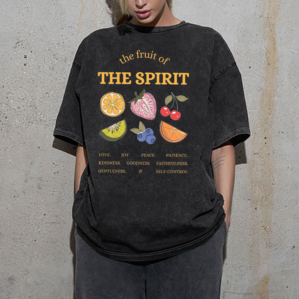 The Fruit Of The Spirit Christian Washed T-Shirt