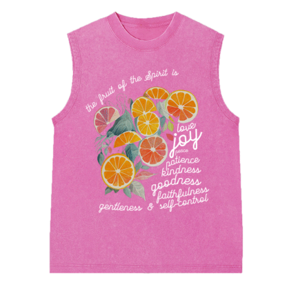 The Fruit Of The Spirit Is Love Christian Washed Sleeveless Tee