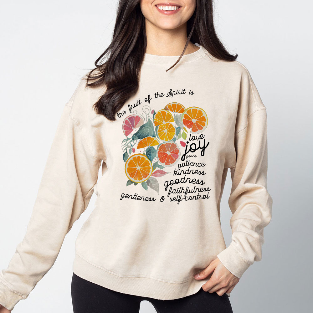 The Fruit Of The Spirit Is Love Christian Washed Sweatshirt