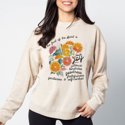 The Fruit Of The Spirit Is Love Christian Washed Sweatshirt