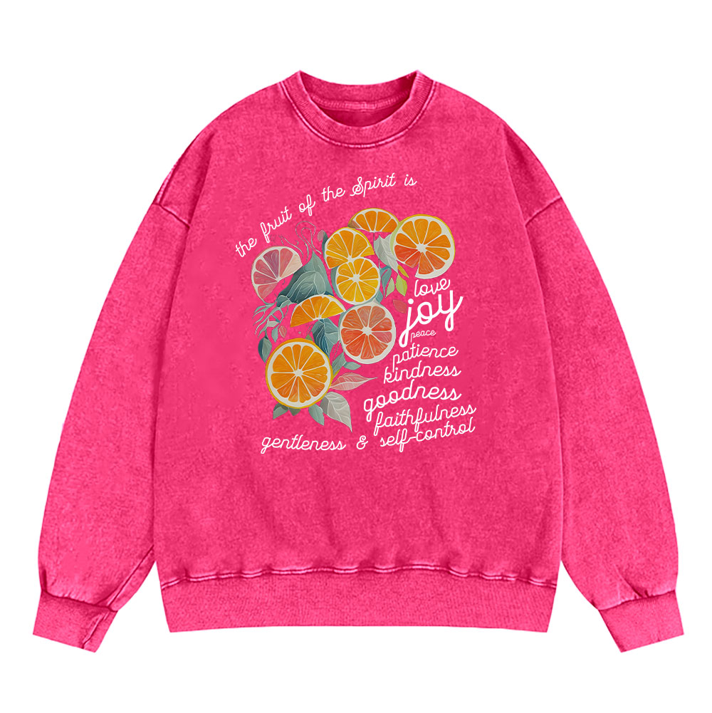 The Fruit Of The Spirit Is Love Christian Washed Sweatshirt Sale - GuidingCross