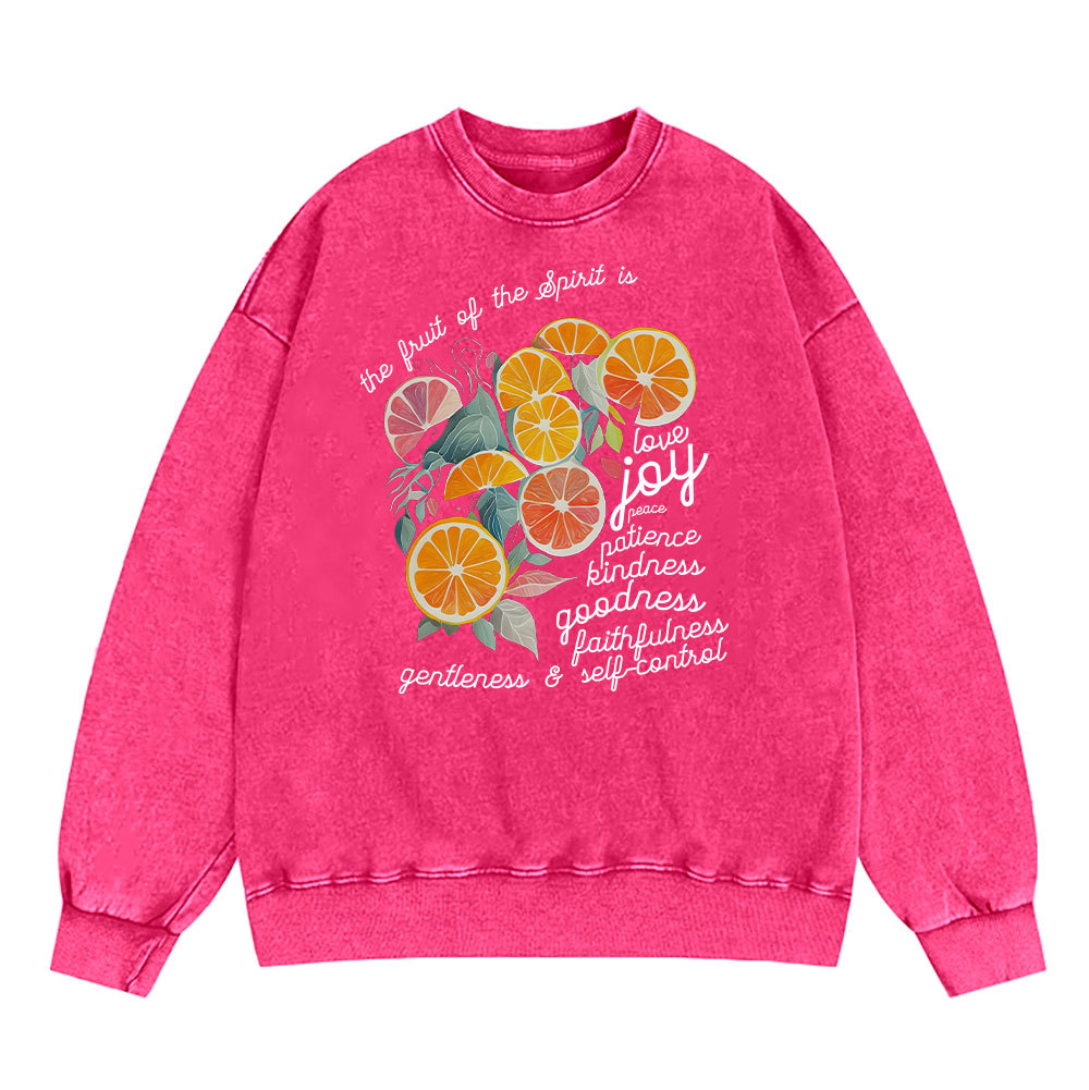 The Fruit Of The Spirit Is Love Christian Washed Sweatshirt Sale - GuidingCross