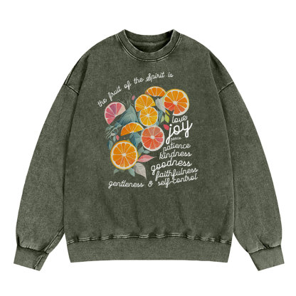 The Fruit Of The Spirit Is Love Christian Washed Sweatshirt
