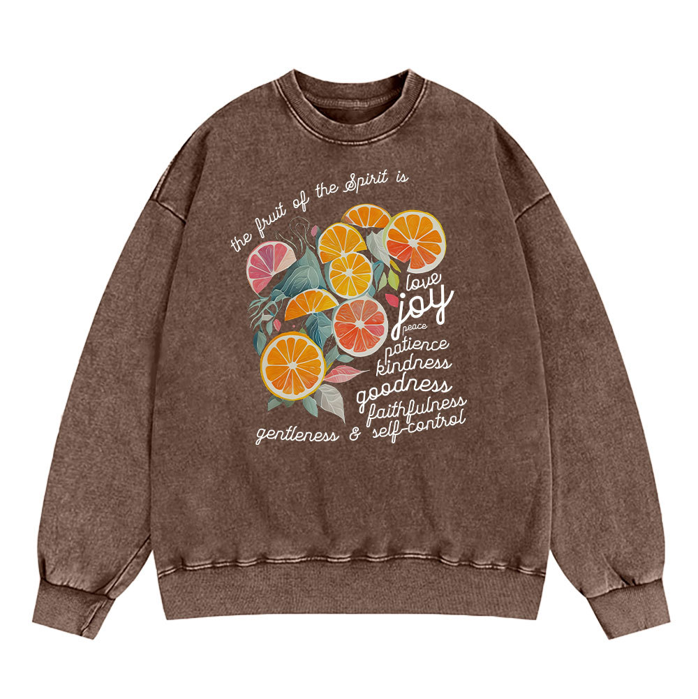 The Fruit Of The Spirit Is Love Christian Washed Sweatshirt