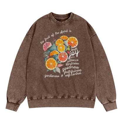 The Fruit Of The Spirit Is Love Christian Washed Sweatshirt