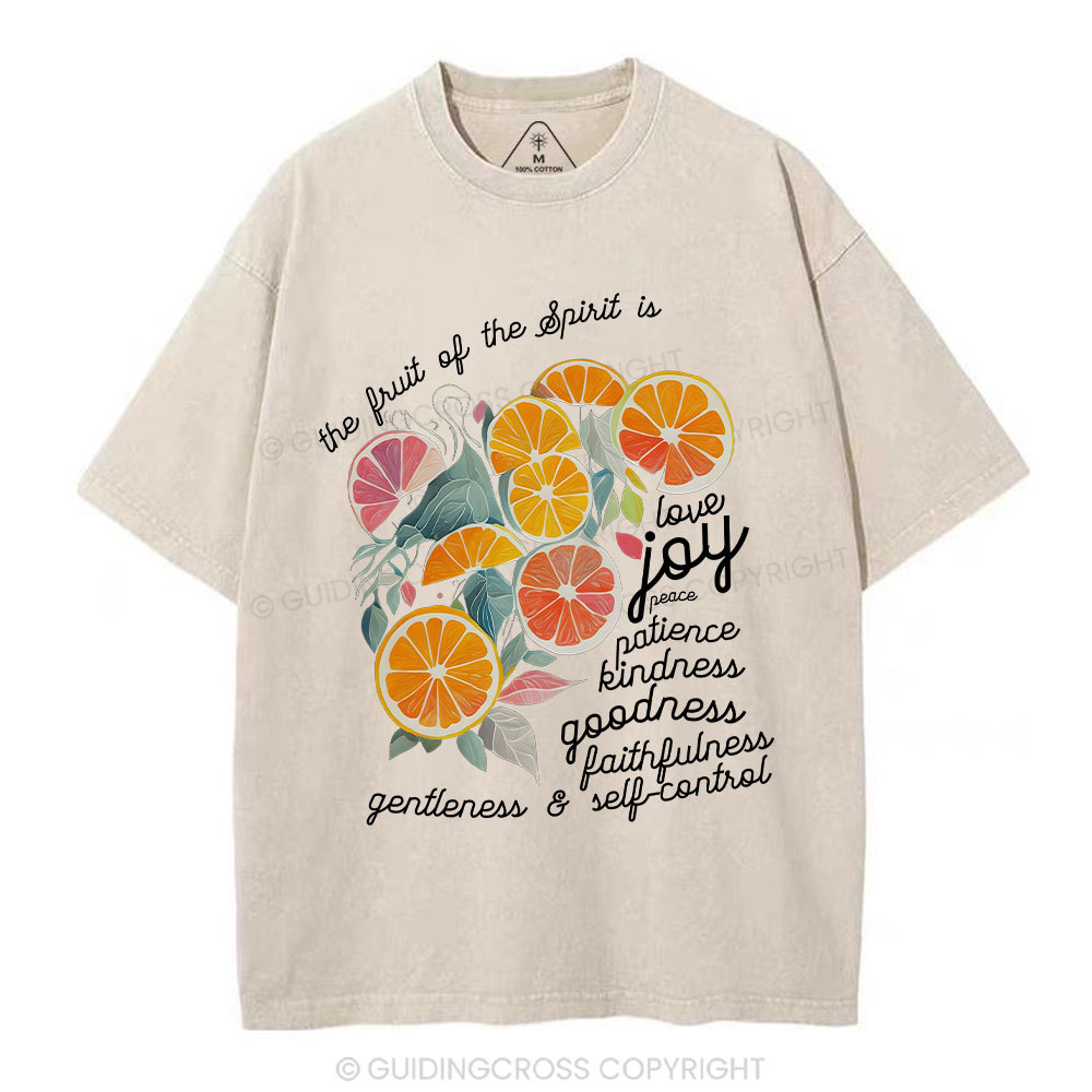 The Fruit Of The Spirit Is Love Christian Washed T-Shirt