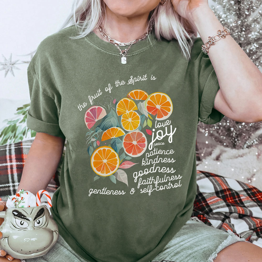 The Fruit Of The Spirit Is Love Christian Washed T-Shirt