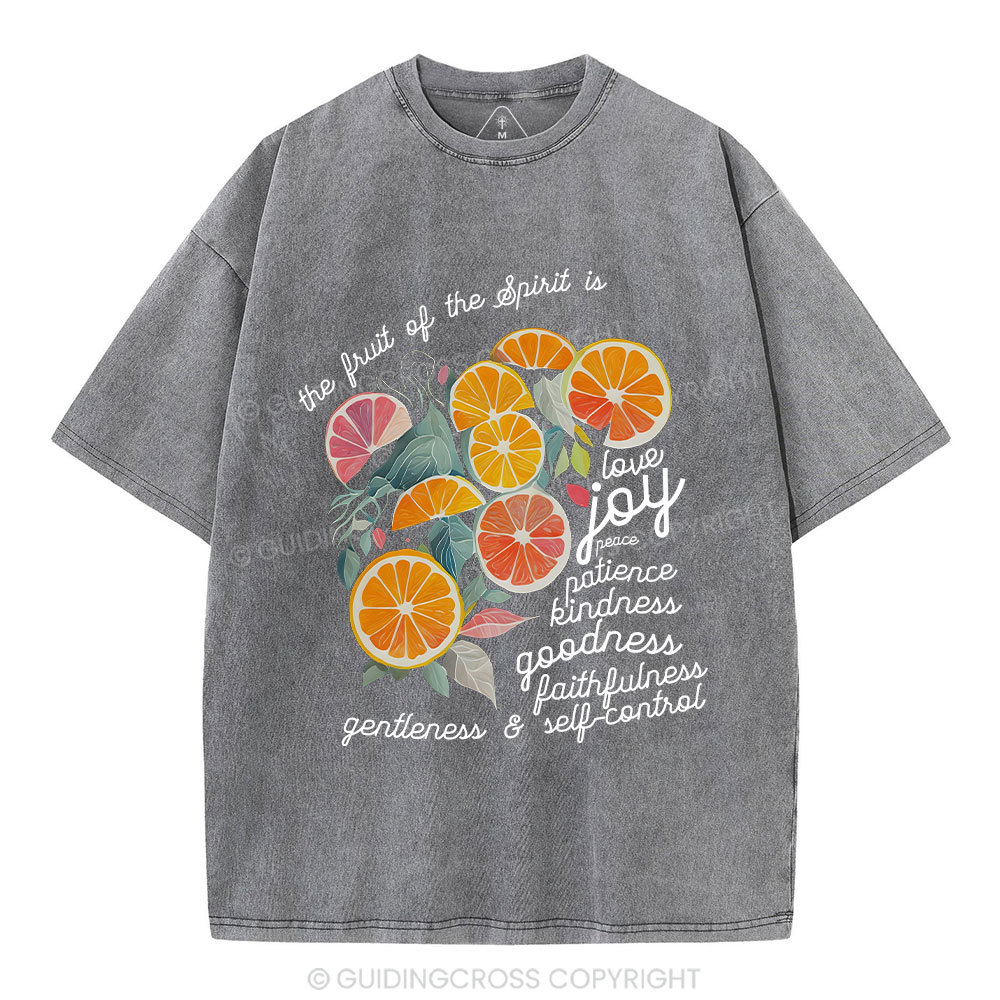 The Fruit Of The Spirit Is Love Christian Washed T-Shirt