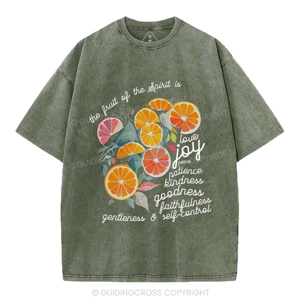 The Fruit Of The Spirit Is Love Christian Washed T-Shirt