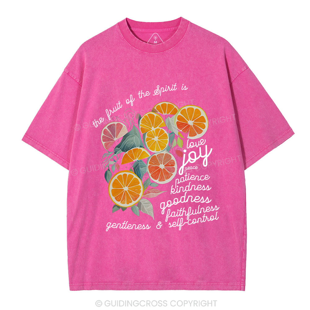 The Fruit Of The Spirit Is Love Christian Washed T-Shirt