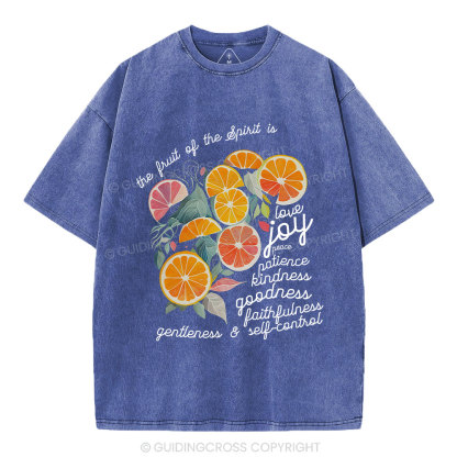 The Fruit Of The Spirit Is Love Christian Washed T-Shirt