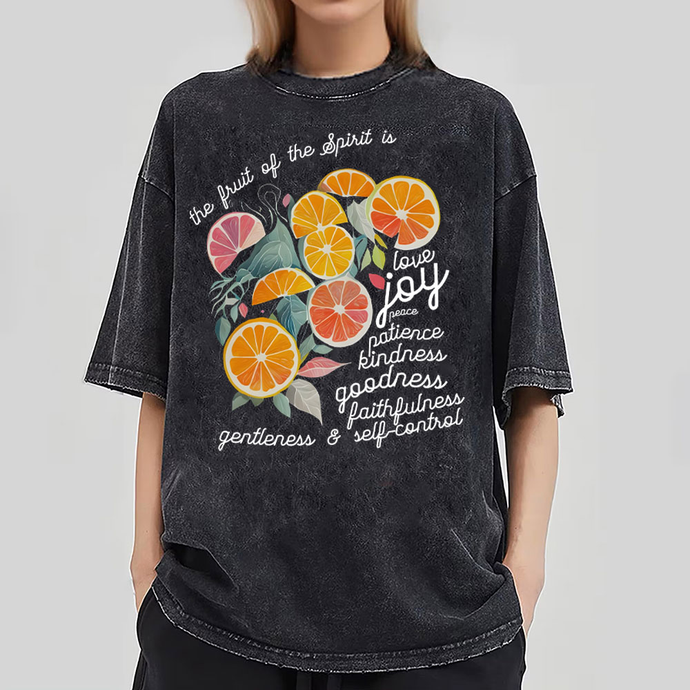 The Fruit Of The Spirit Is Love Christian Washed T-Shirt
