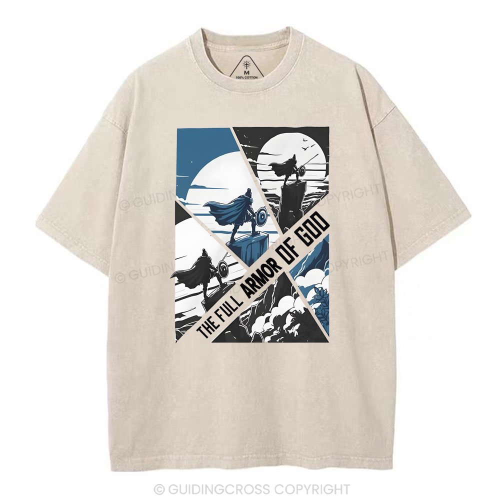 The Full Armor Of God Christian Washed T-Shirt