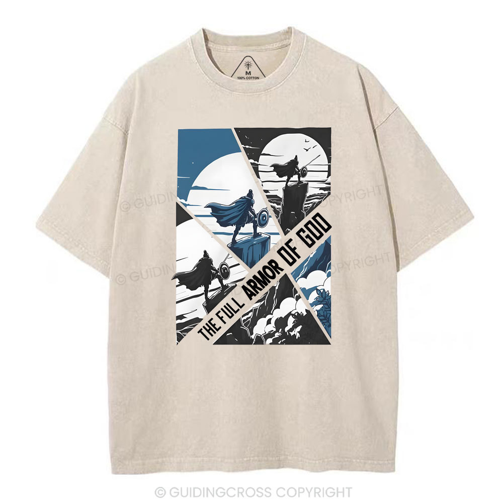 The Full Armor Of God Christian Washed T-Shirt