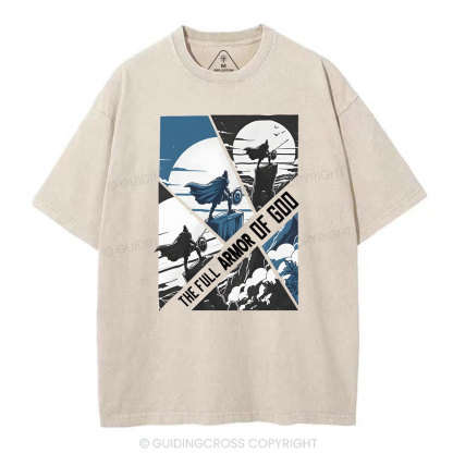 The Full Armor Of God Christian Washed T-Shirt
