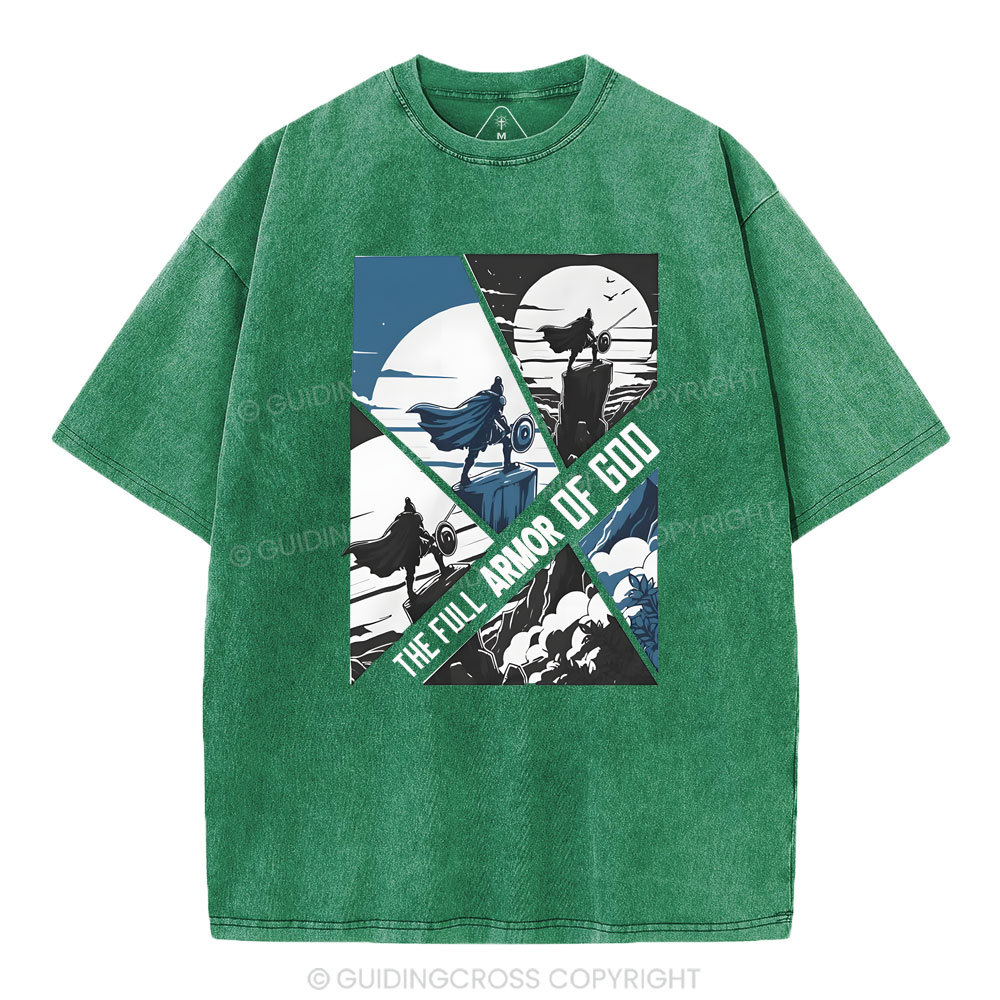The Full Armor Of God Christian Washed T-Shirt