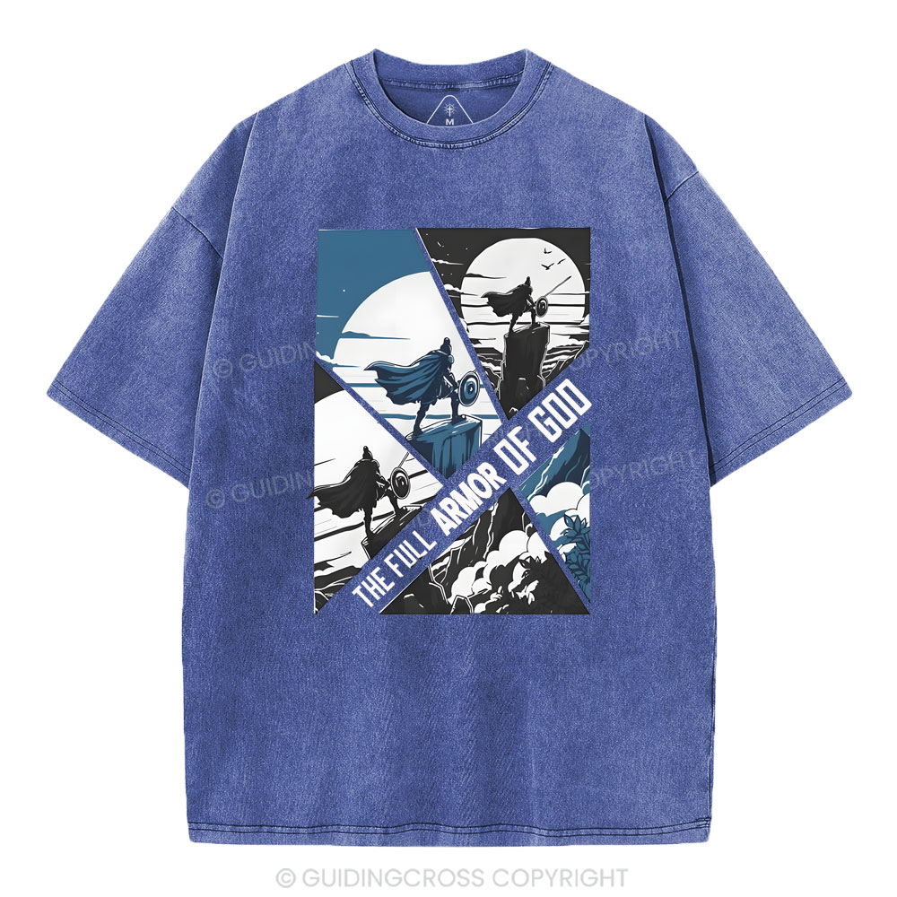The Full Armor Of God Christian Washed T-Shirt