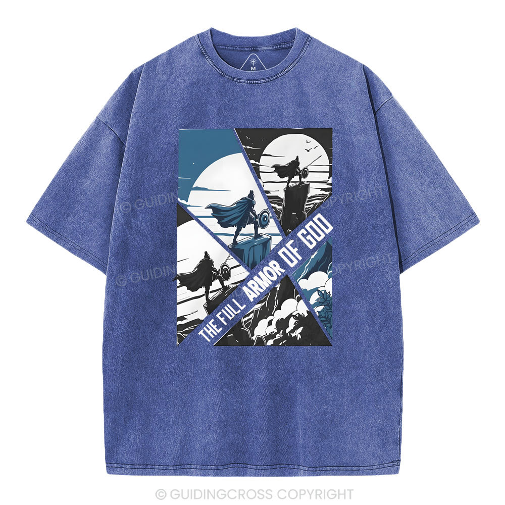 The Full Armor Of God Christian Washed T-Shirt