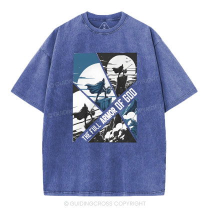 The Full Armor Of God Christian Washed T-Shirt