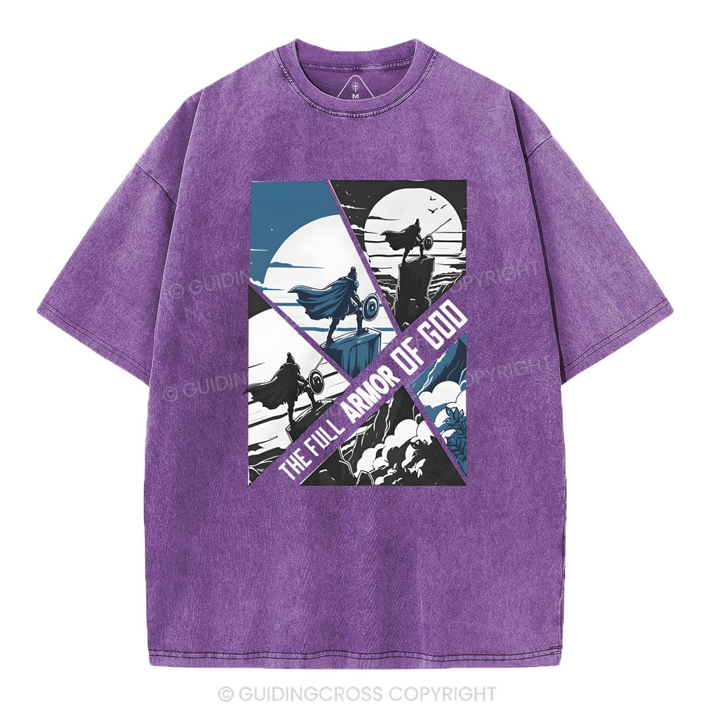 The Full Armor Of God Christian Washed T-Shirt