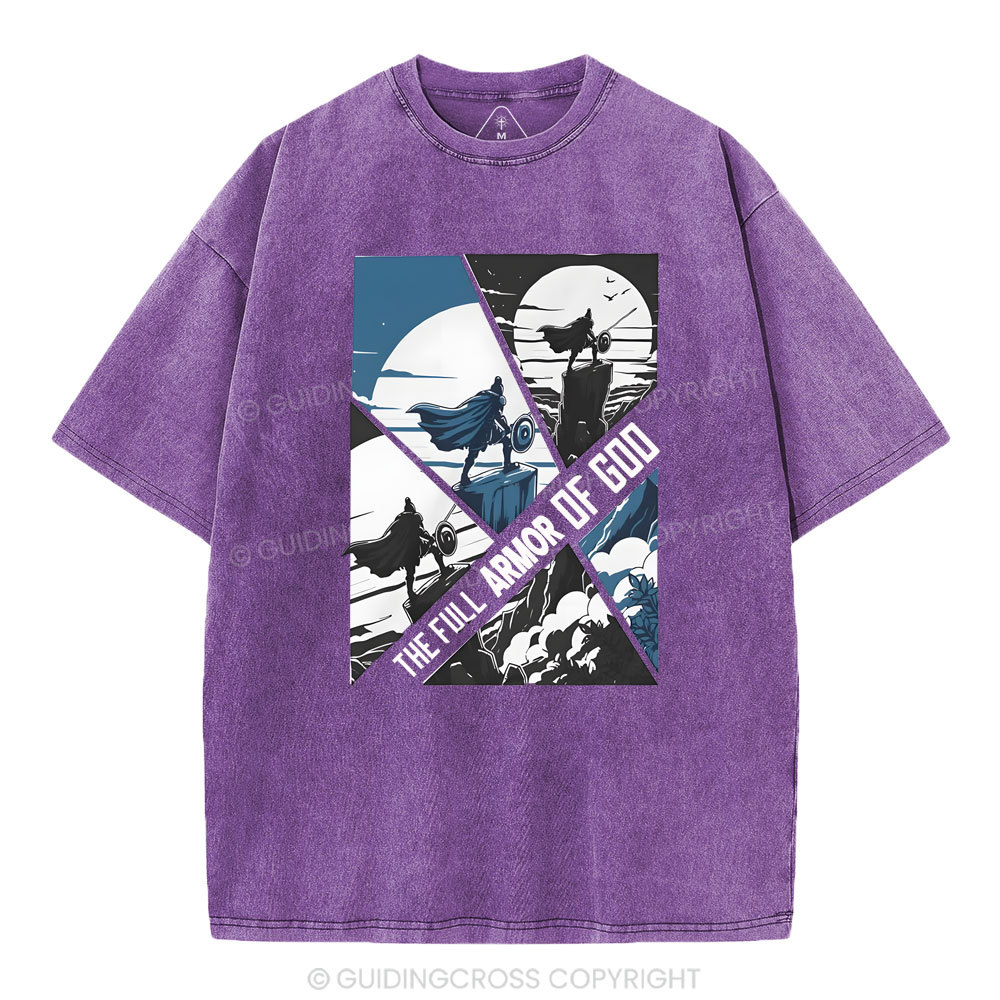 The Full Armor Of God Christian Washed T-Shirt