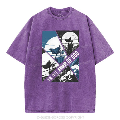 The Full Armor Of God Christian Washed T-Shirt